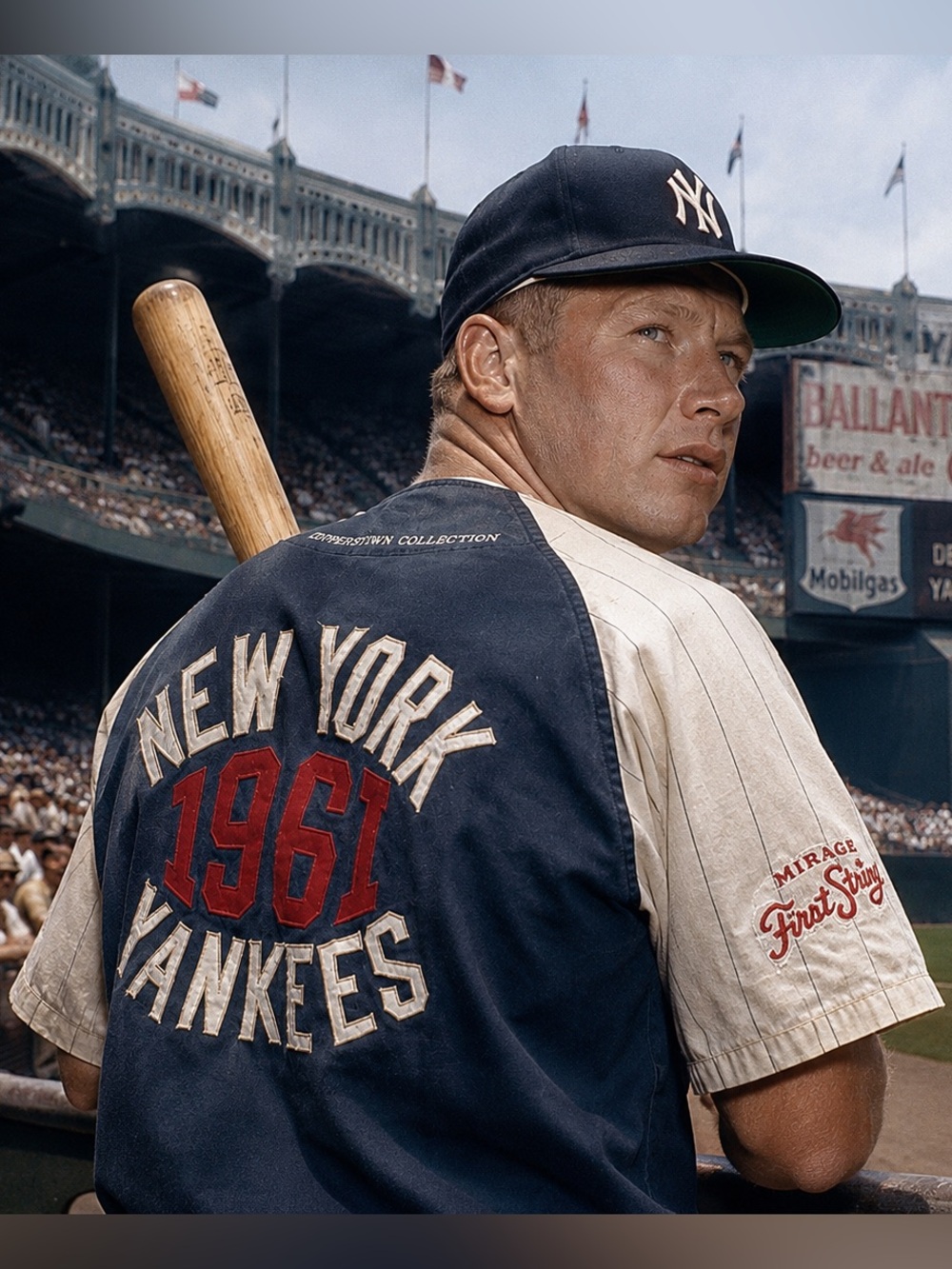 NY Yankees 1961 Cooperstown Mirage Vintage Style First String Jersey XXL